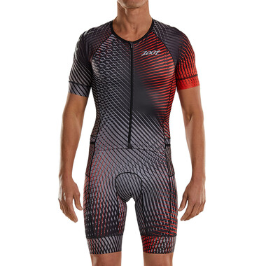 Costume da Triathlon ZOOT LTD TRI AERO FULL ZIP Maniche Corte Grigio/Arancione 2020 0